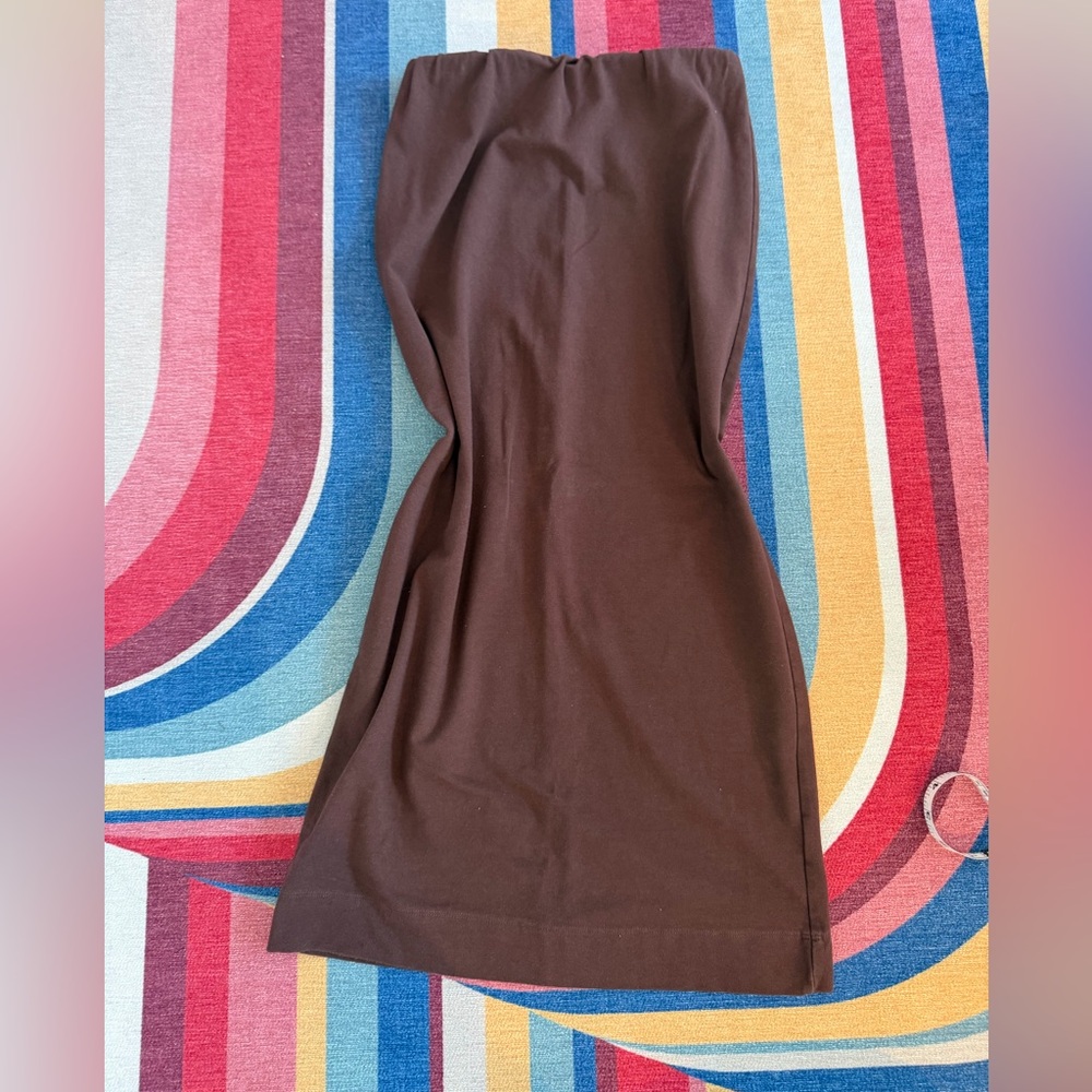 Reformation Chocolate Brown Cotton Skirt